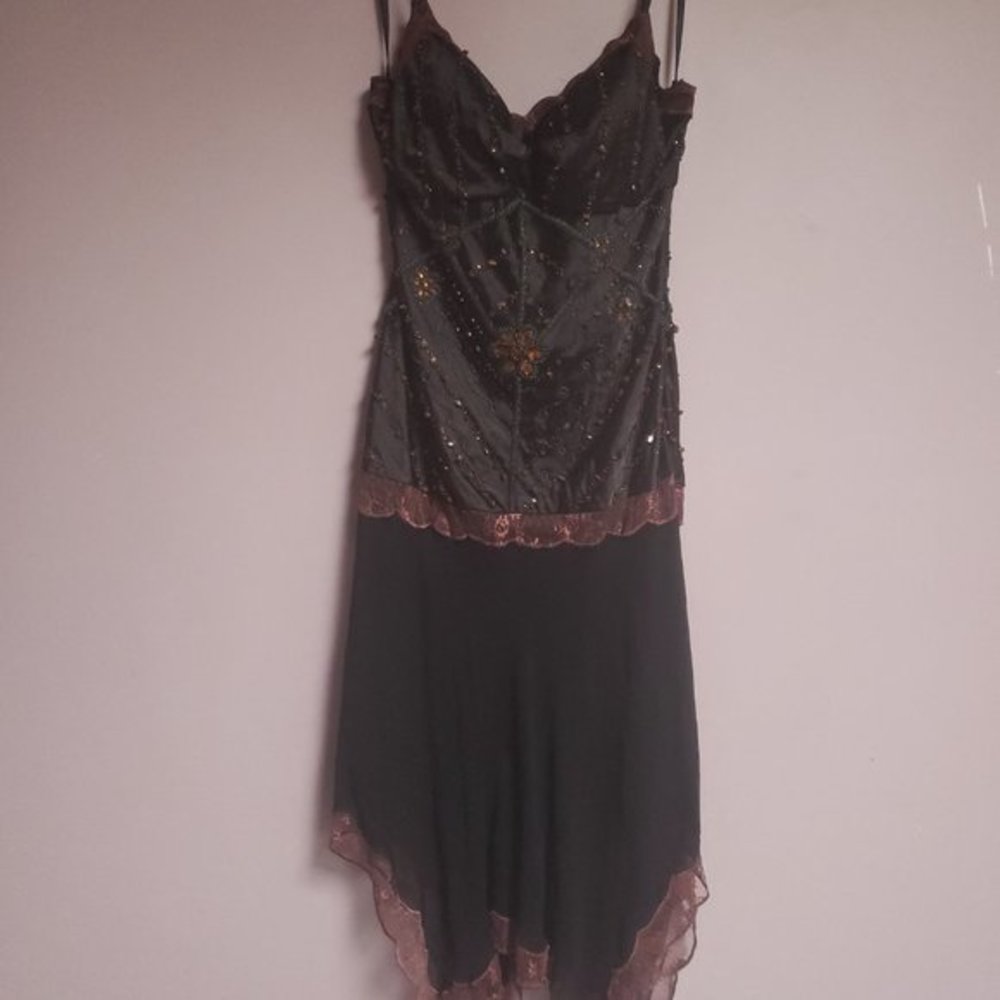 Esha  Women's Size Medium - Brown on Black Sequined Dress - Pre-Owned